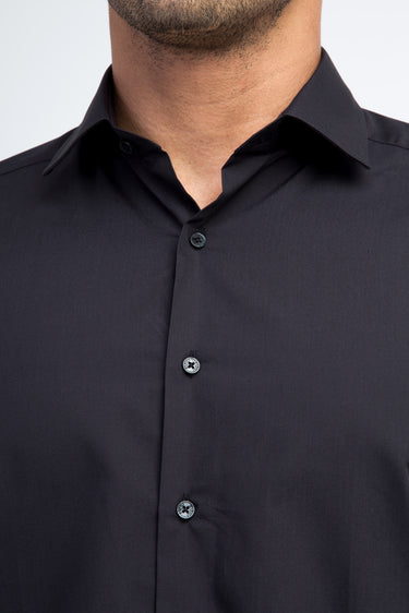 Siyah Uzun Kol Slim Fit Dar Kesim Gömlek