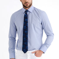 Mavi Uzun Kol Slim Fit Dar Kesim Gömlek