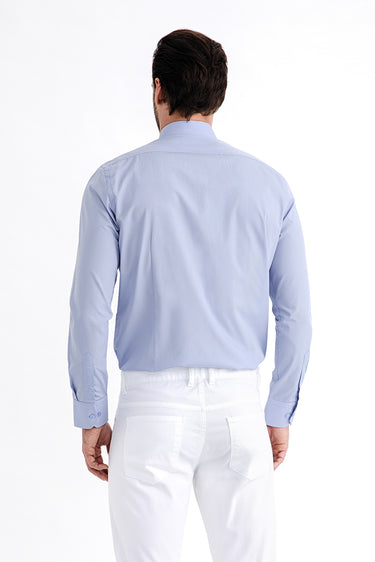 Mavi Uzun Kol Slim Fit Dar Kesim Gömlek