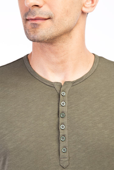 Haki Regular Fit Düğmeli Yaka Pamuk Tişört