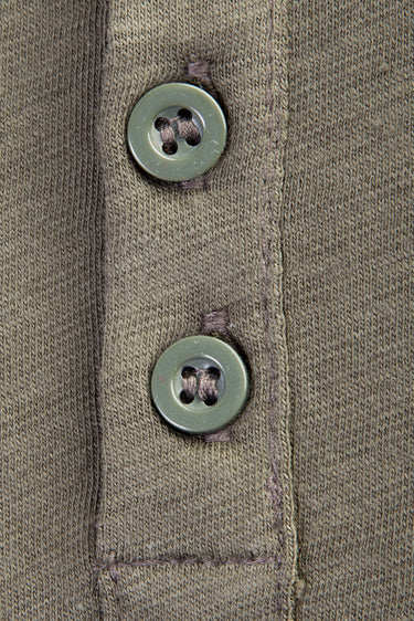 Haki Regular Fit Düğmeli Yaka Pamuk Tişört