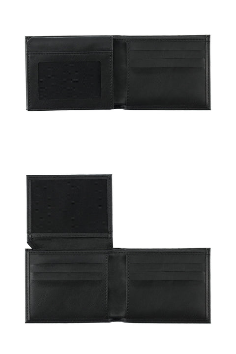 Black Plain 3-Piece Belt & Wallet & Card Holder Set in Gift Box