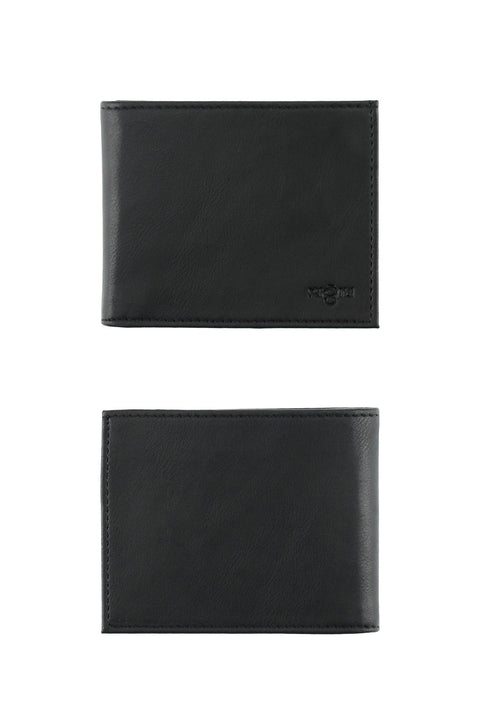 Black Plain 3-Piece Belt & Wallet & Card Holder Set in Gift Box