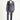Koyu Lacivert Slim Fit Dar Kesim Çizgili Keten Karışımlı Kruvaze Takım Elbise