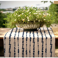 Blue Panama Runner Tablecloth / Table Setting