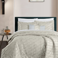 Açık Bej 8'li Çeyiz Yatak Örtüsü Seti