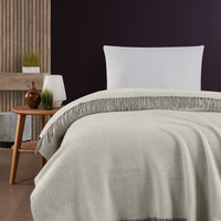 Orta Vizon Tek Kişilik Yünlü Battaniye