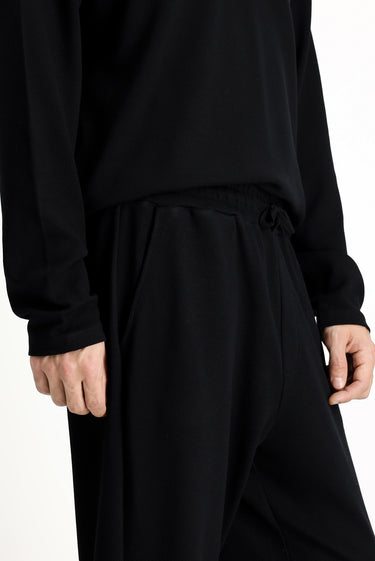 Siyah Uzun Kol Bisiklet Yaka 3'lü Şortlu Pijama Seti