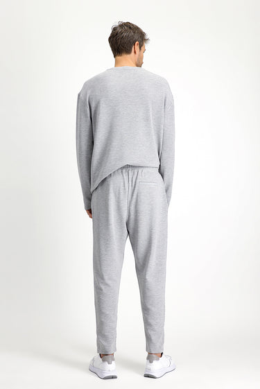 Orta Gri Melanj Uzun Kol Bisiklet Yaka 3'lü Şortlu Pijama Seti