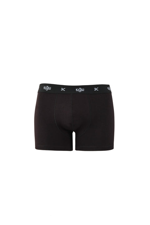 Siyah 2'li Trendy Pamuklu Atlet & Boxer Seti