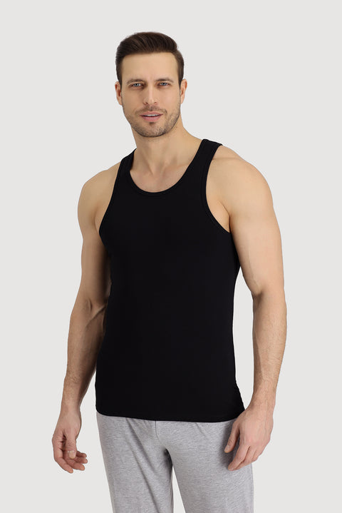 Siyah 2'li Trendy Pamuklu Atlet & Boxer Seti