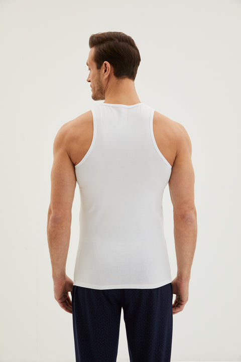 Beyaz 2'li Comfort Pamuklu Atlet & Boxer Seti