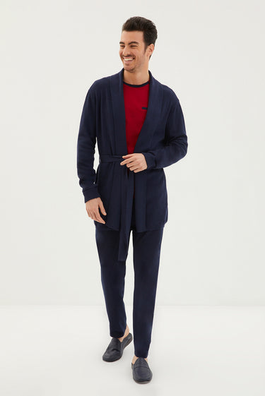 Koyu Bordo 3'lü Triko Roblu Yarım Bisiklet Yaka Pamuk Pijama Takımı