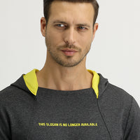 Open Anthracite Hooded Printed Sweatshirt