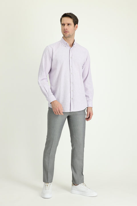 Gümüş 7 Drop Slim Fit Dar Kesim Yünlü Klasik Kumaş Pantolon