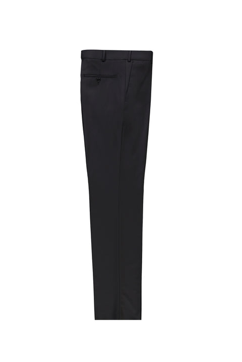 Siyah 6 Drop Regular Fit Standart Kesim Yünlü Klasik Kumaş Pantolon
