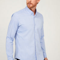 Mavi Uzun Kol Slim Fit Dar Kesim Pamuk Gömlek