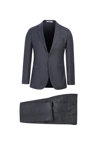 Açık Füme 7 Drop Slim Fit Dar Kesim Yünlü Takım Elbise