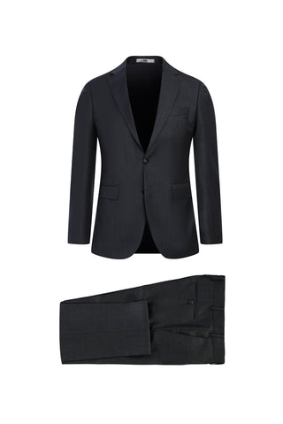 Koyu Füme 7 Drop Slim Fit Dar Kesim Yünlü Takım Elbise