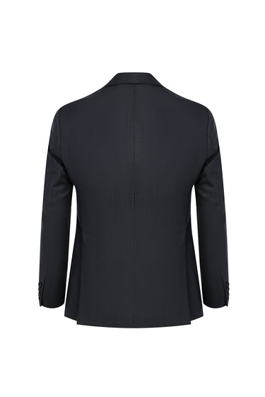 Koyu Füme Slim Fit Dar Kesim Yünlü Takım Elbise