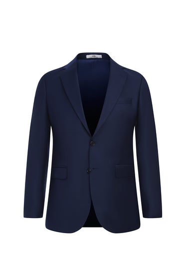 Orta Lacivert Slim Fit Dar Kesim Yünlü Takım Elbise