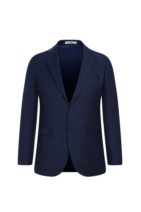 Orta Lacivert 7 Drop Slim Fit Dar Kesim Yünlü Takım Elbise