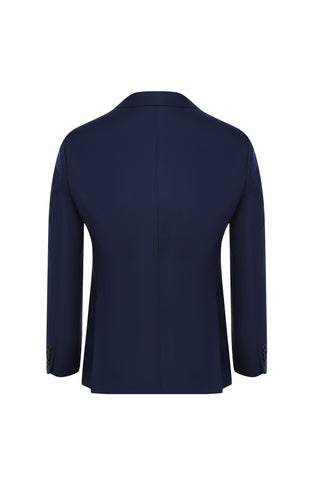 Orta Lacivert 7 Drop Slim Fit Dar Kesim Yünlü Takım Elbise