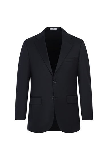 Siyah Relaxed Fit Rahat Kesim Yünlü Klasik Takım Elbise