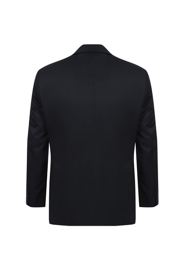 Siyah Relaxed Fit Rahat Kesim Yünlü Klasik Takım Elbise