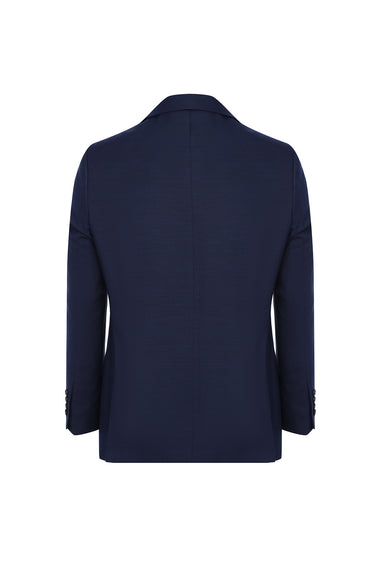 Koyu Lacivert Relaxed Fit Rahat Kesim Yünlü Klasik Takım Elbise