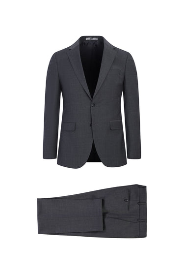 Açık Füme Slim Fit Dar Kesim Yünlü Takım Elbise