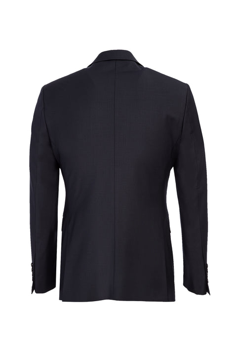 Siyah Lacivert 7 Drop Slim Fit Dar Kesim Yünlü Takım Elbise