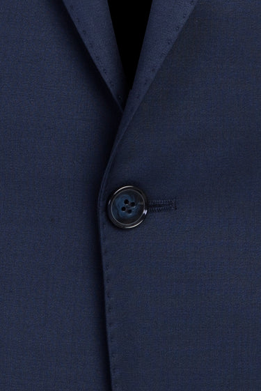 Koyu Lacivert Slim Fit Dar Kesim Yünlü Takım Elbise