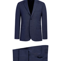 Orta Lacivert 6 Drop Regular Fit Standart Kesim Desenli Takım Elbise