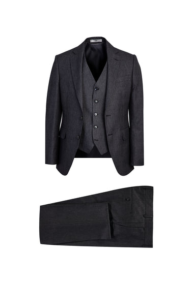 Koyu Füme Slim Fit Dar Kesim Antibakteriyel Kombinli Takım Elbise