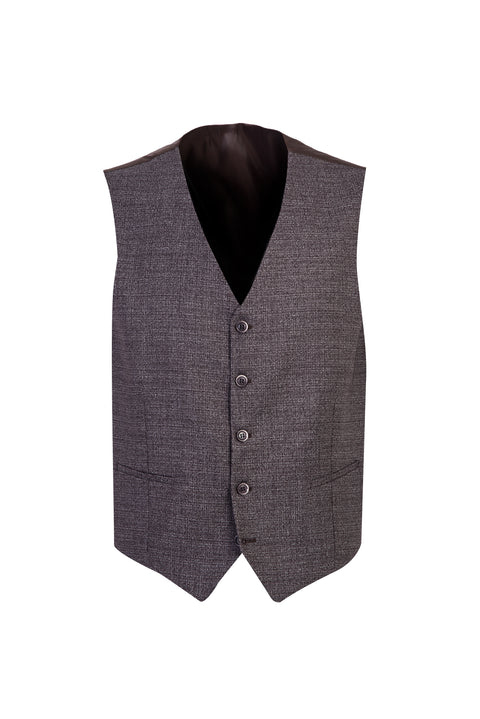 Koyu Kahve 7 Drop Slim Fit Dar Kesim Yelekli Kombinli Keten Takım Elbise