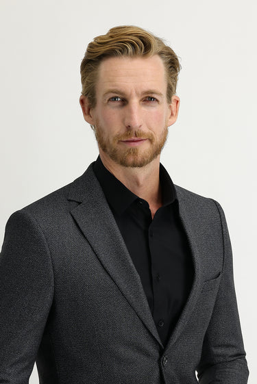 Orta Füme Regular Fit Klasik Desenli Ceket