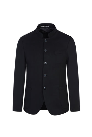 Siyah Slim Fit Dar Kesim Dik Yaka Ceket