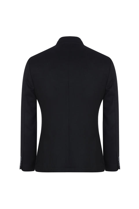 Siyah 7 Drop Slim Fit Dar Kesim KNVY 5 DÜĞME DİK YK CEKET