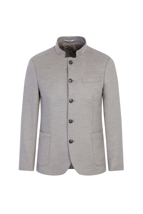 Orta Gri 7 Drop Slim Fit Dar Kesim KNVY 5 DÜĞME DİK YK CEKET