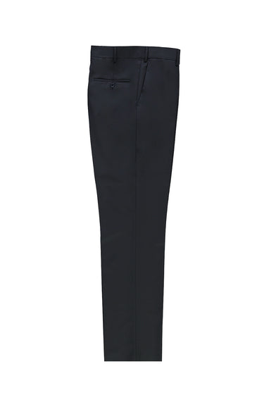 Koyu Lacivert Slim Fit Dar Kesim Yünlü Klasik Kumaş Pantolon