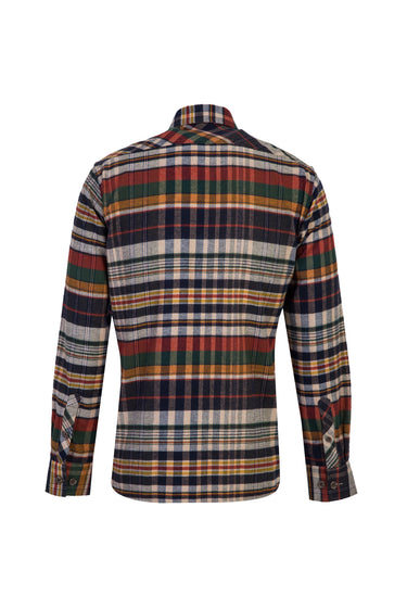 Orta Lacivert Uzun Kol Regular Fit Ekose Oduncu Gömlek