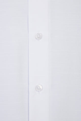 Beyaz Uzun Kol Desenli Slim Fit Dar Kesim Gömlek