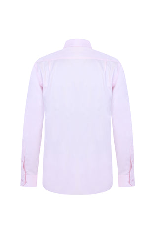 Toz Pembe Uzun Kol Cepli Klasik Leke Tutmaz Pamuk Gömlek