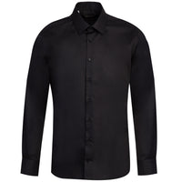 Siyah Uzun Kol Slim Fit Dar Kesim Non Iron Gömlek