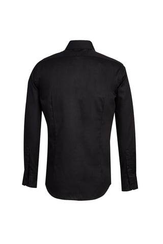 Siyah Uzun Kol Slim Fit Dar Kesim Non Iron Gömlek