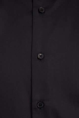 Siyah Uzun Kol Slim Fit Dar Kesim Non Iron Gömlek