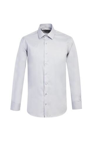 Orta Gri Uzun Kol Slim Fit Dar Kesim Non Iron Gömlek