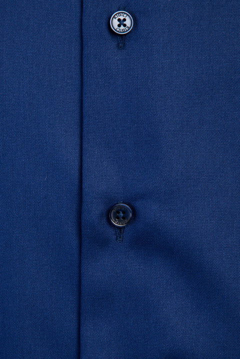 Orta Lacivert Uzun Kol Slim Fit Dar Kesim Non Iron Gömlek