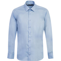 Uçuk Mavi Uzun Kol Slim Fit Dar Kesim Non Iron Klasik Gömlek